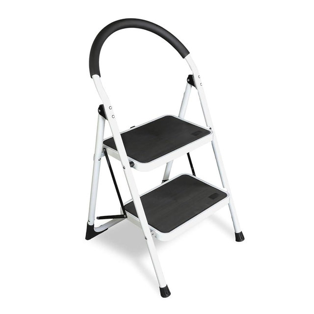 Jack Boss 2 Step Ladder, Folding Lightweight Step Stool with Wide Anti-Slip Pedal for Home, Office, Kitchen and Garage, 400 lbs Capacity