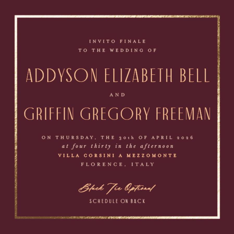 The Wedding Website of Griffin Gregory Freeman and Addyson Elizabeth Bell