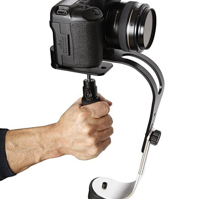 The Official Roxant Pro Video Camera Stabilizer Limited Edition (Midnight Black) with Low Profile Handle for GoPro, Smartphone, Canon, Nikon - or Any Camera up to 2.1 lbs. - Comes with Phone Clamp.