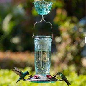 Kingsyard 16oz Glass Hummingbird Feeder With Ant Moat