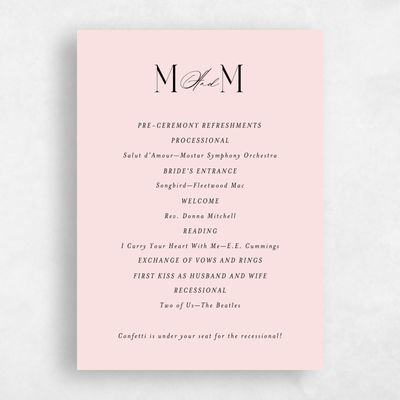 Blush, Pink Wedding Program - Portsmouth