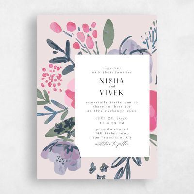 Light Mauve, Purple Wedding Invitation - Colletta Classic