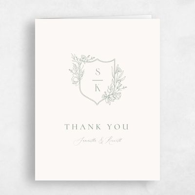 Sage, Green Wedding Thank You - Serrano Portrait