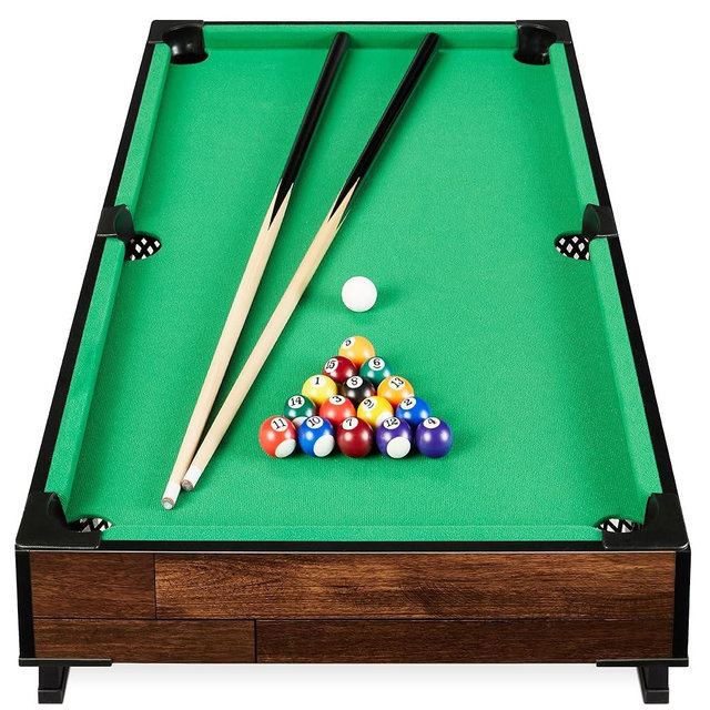 Best Choice Products 40in Tabletop Billiard Table, Pool Arcade Game Table for Living Room, Game Room w/ 2 Cue Sticks, Ball Set, Storage Bag