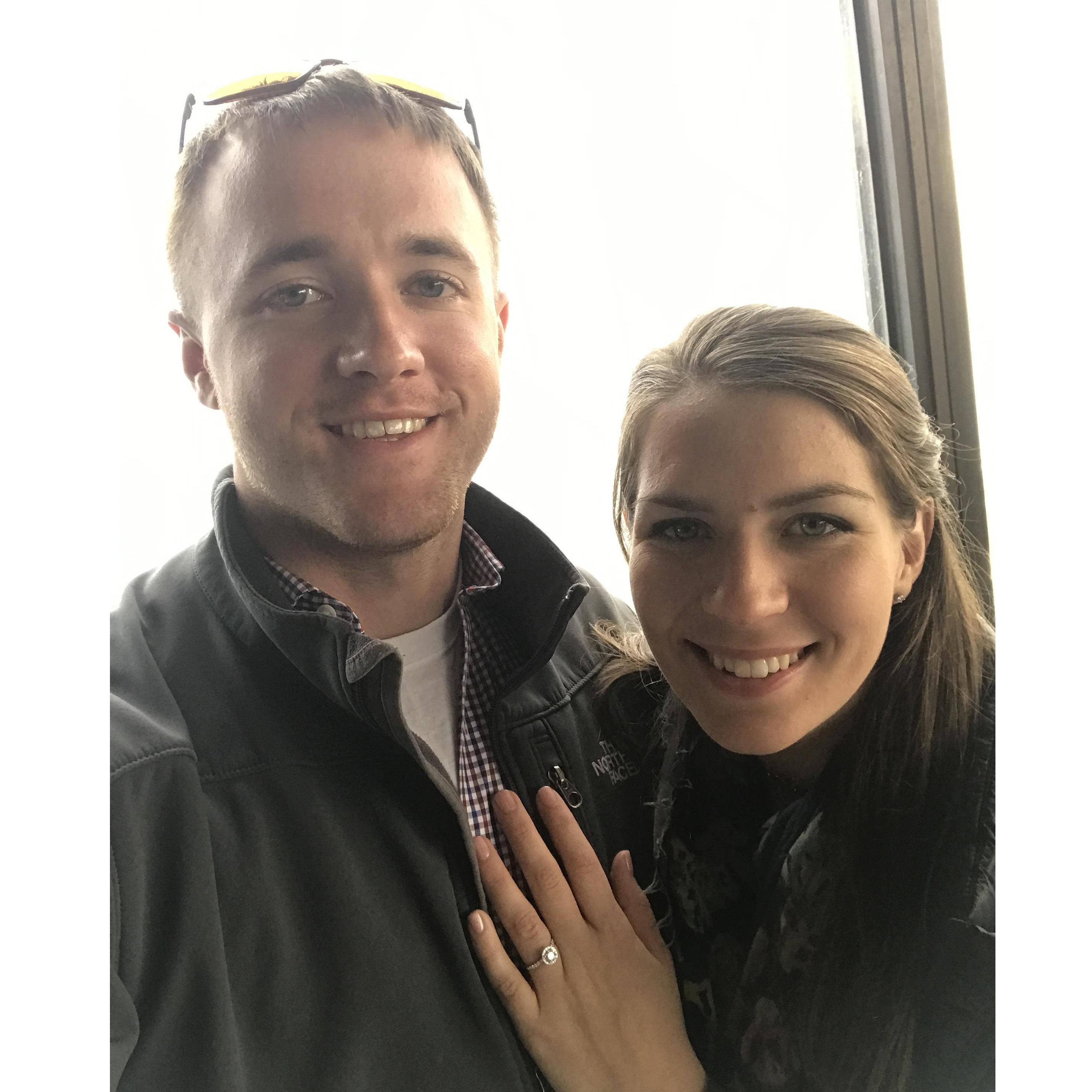 Newly engaged couple Feb. 2017