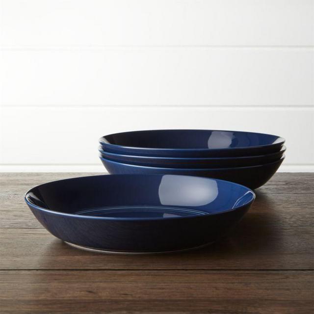 Hue Navy Blue Low Bowls Set of Four