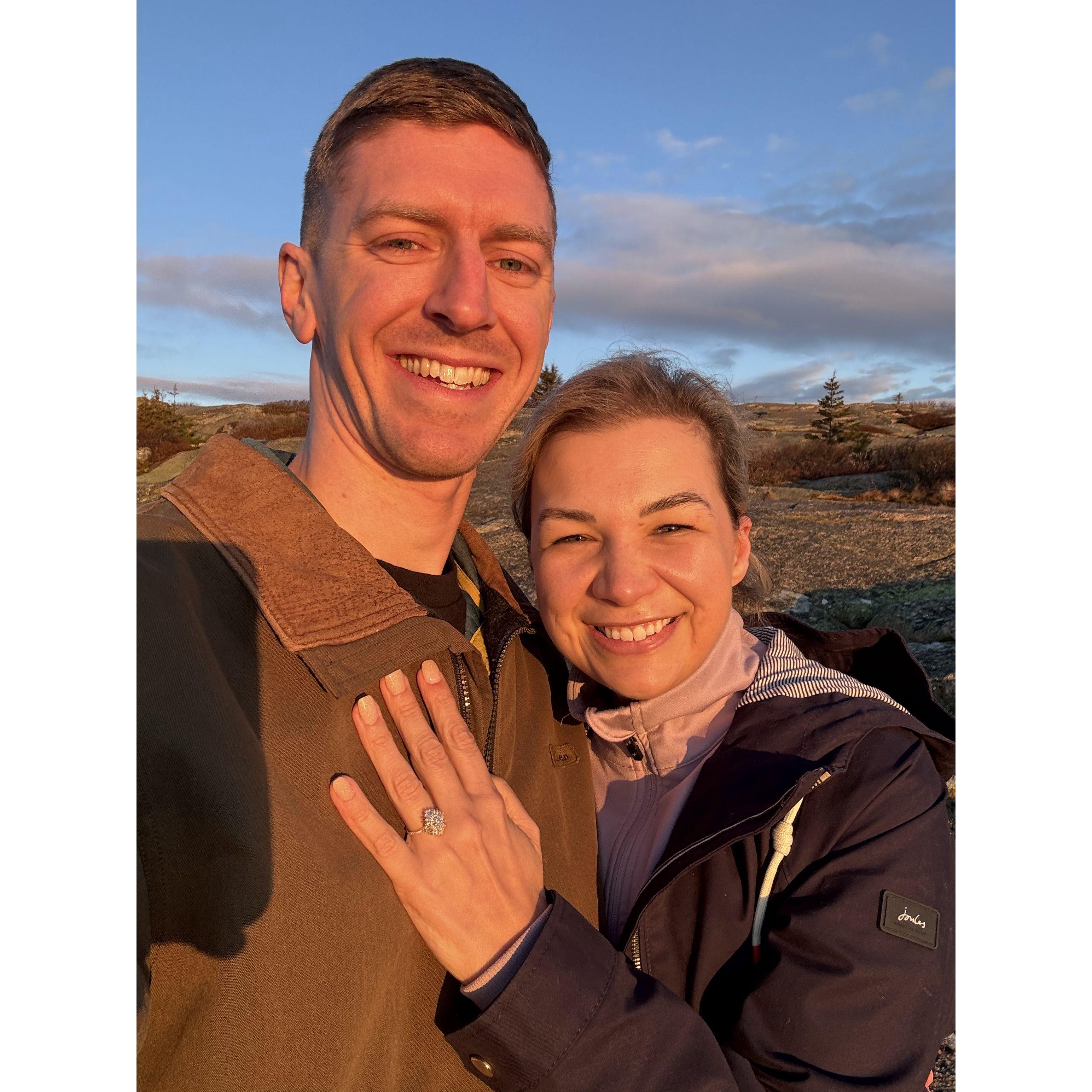 Waking up at 3:30am for Cadillac Mountain sunrise was worth it...she said YES!!