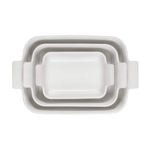 Le Creuset ® Heritage White Stoneware 3-Piece Rectangular Baking Dishes Set