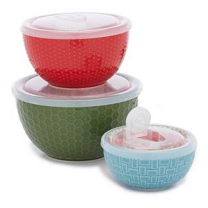 Southern Living Pattern Bowls with Lids, Set of 3