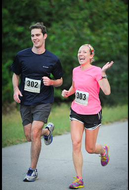 Running our first half marathon together - Great Smokey Mountain Half Marathon in 2014!