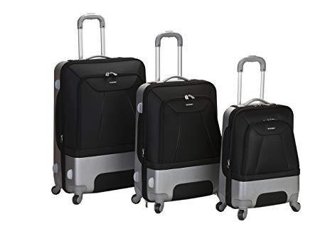 Rockland Luggage Rome Polycarbonate 3 Piece Luggage Set, Black, One Size