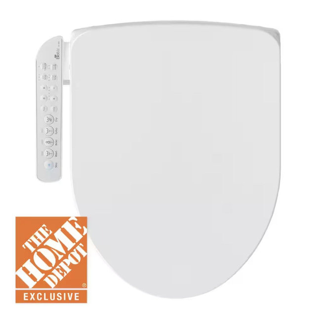 BIO BIDET HD-7000 Electric Bidet Seat for Round Toilets in White with Fusion Heating Technology HD-7000R
