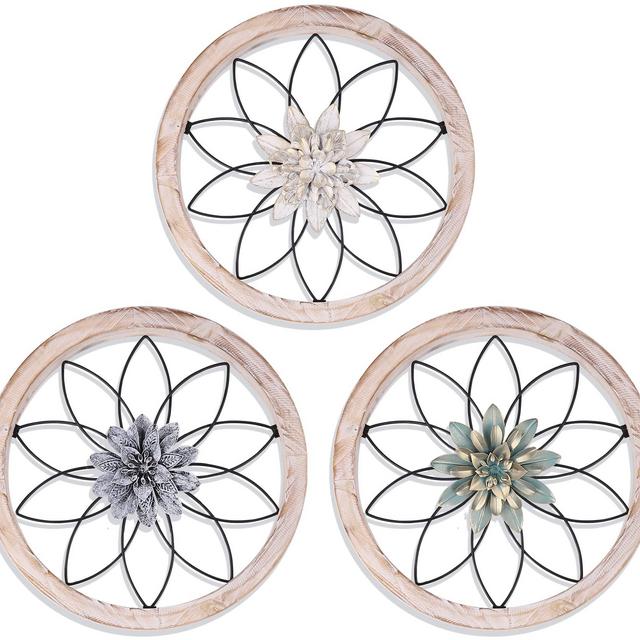 FGstyle 3 Pieces Ultra-thick Farmhouse Wall Decor Rustic Home Decor Farmhouse Hanging Decoration for Outdoor,Bedroom, Living Room, Bathroom, Kitchen,Indoor(12×12inch