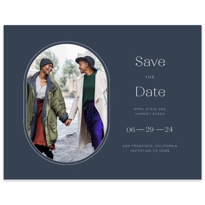 Grayed Navy, Blue Wedding Digital Save the Date - Bridgetown Frame