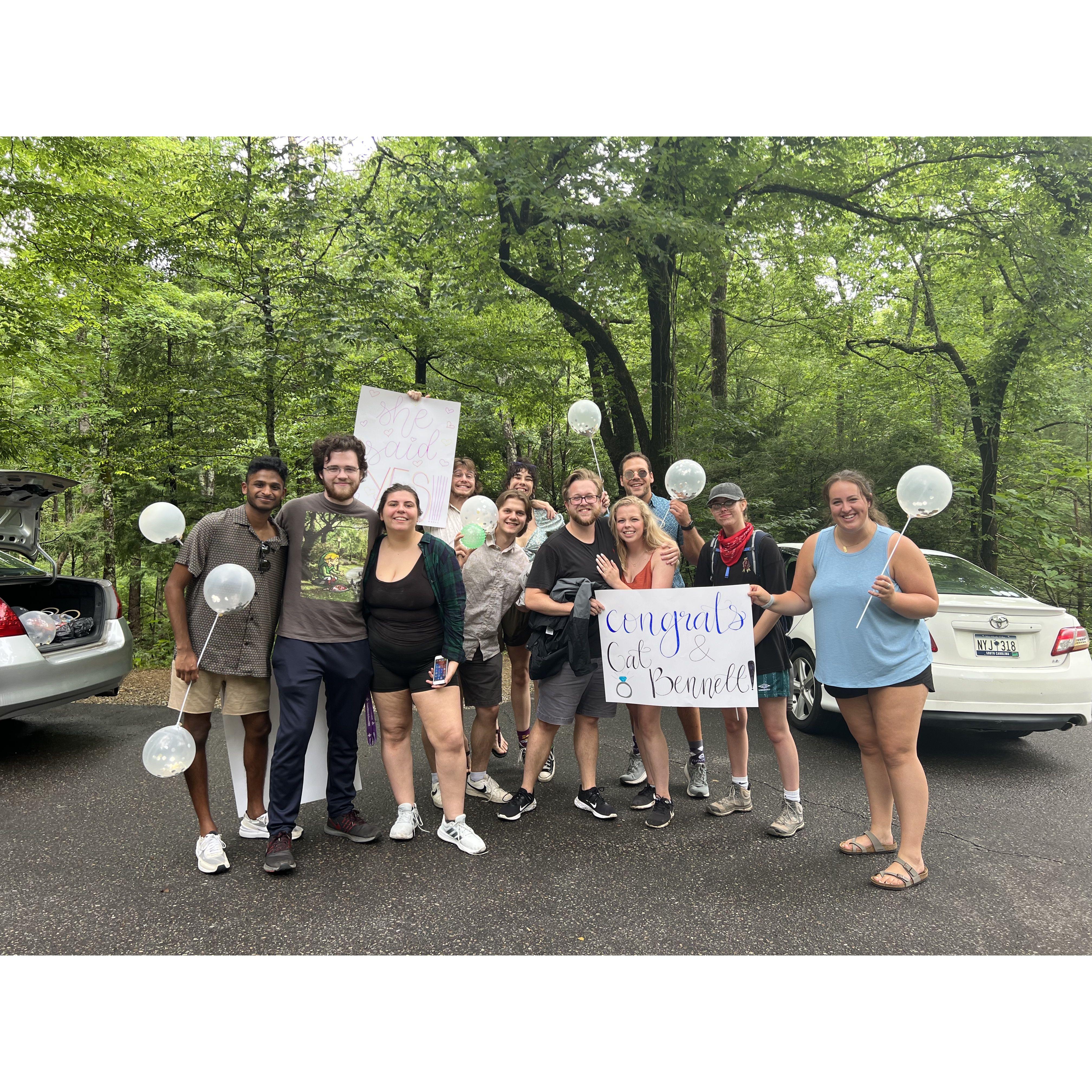 Our friends surprised Cat by coming up to Gatlinburg for the engagement :)