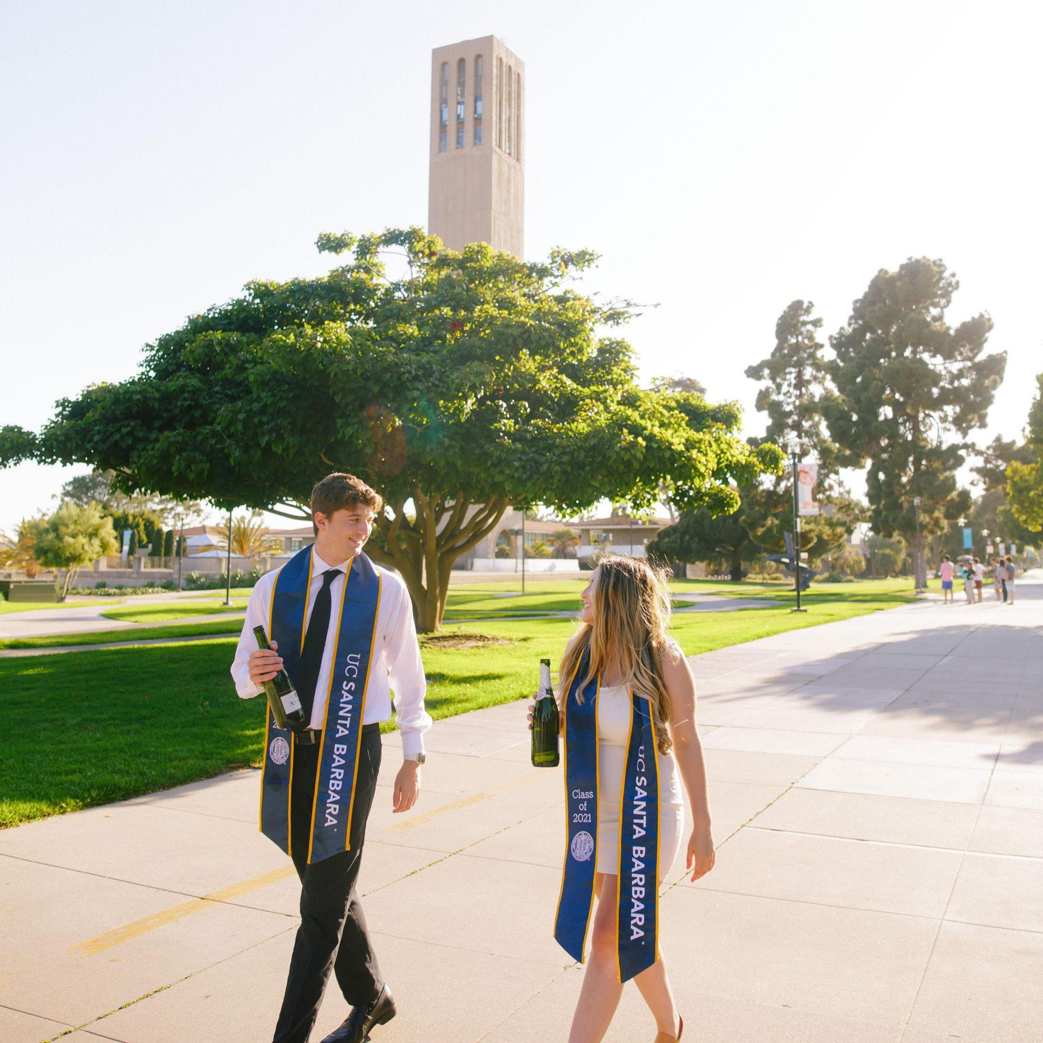 2021 - Popping champagne for UCSB graduation