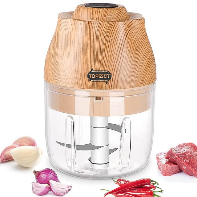 TOPESCT Small Food Chopper Processor Electric - Chopper Electric Mini Food Processor Garlic Chopper for For Garlic Veggie, Onion, Dicing, Mincing & Puree, Fruit Salad