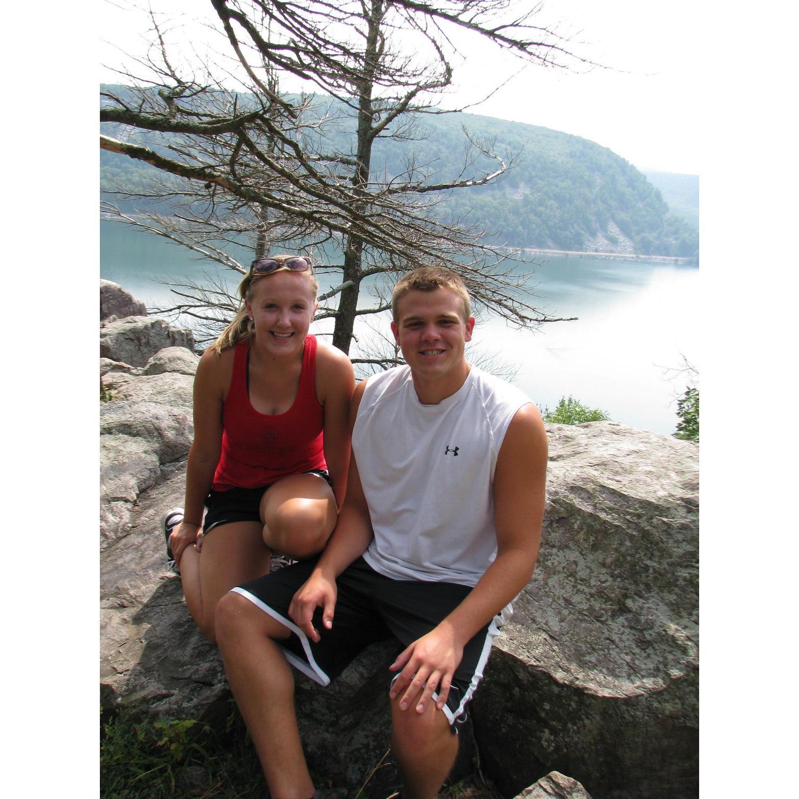 Hiking at Devil's Lake in 2014.
