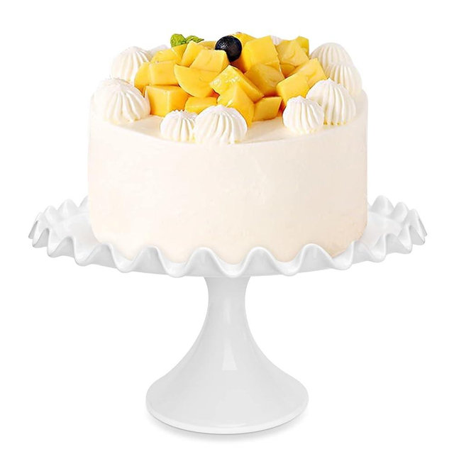 Quegroot 12-Inch Porcelain Cake Stand, Wedding Cake Stand, Round Dessert Stand, White Cake Stand, Cupcake Stand for Wedding, Birthday Party