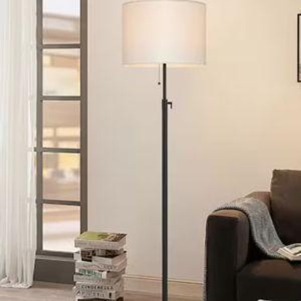 KAWOTI 65 in. Adjustable Black Metal Floor Lamp with Pull Chain Switch 21008 - The Home Depot