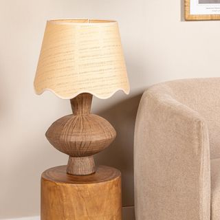 Tessa Resin Lamp with Scalloped Edge Shade