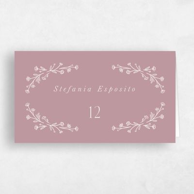 Dusty Rose, Pink Wedding Place Card - Nydia