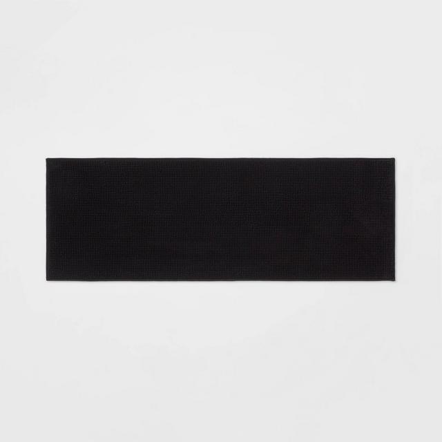 20"x58" Everyday Chenille Bath Runner Black - Room Essentials™