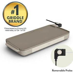 bella 12" x 22" Electric Griddle with EverGood™ Ceramic Nonstick Coating, Removable Temperature Probe, Dishwasher-Safe Drip Tray & Cool Touch Handles, Cook up to 15 Eggs, 1500 Watt, Oatmilk