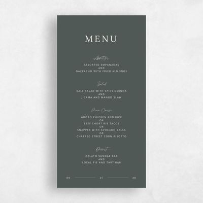 Dark Seaweed, Green Wedding Menu - Keanu