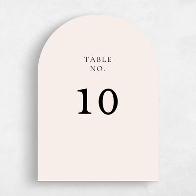 Beige Arch Wedding Table Number - Barnell