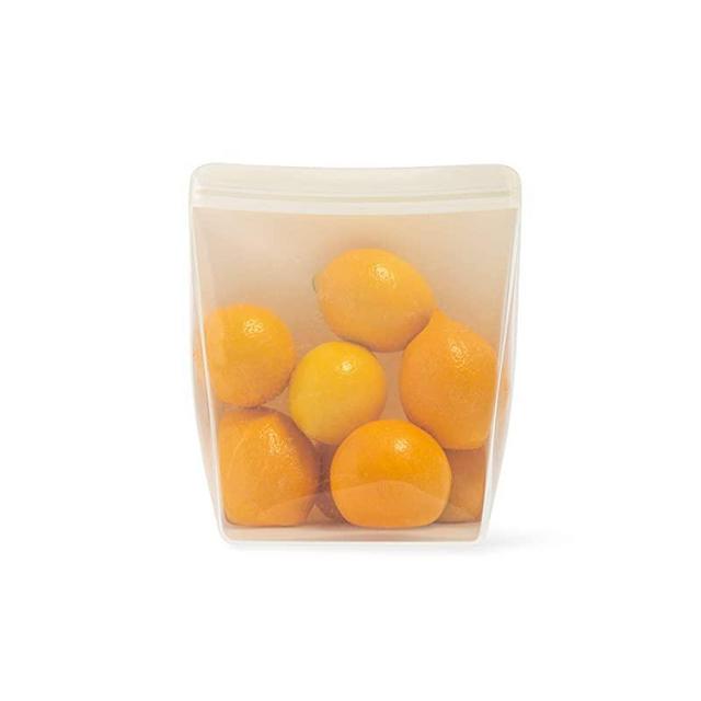 W&P Porter 100% Silicone Reusable Food Storage Bag | 36 oz Stand Up-Cream | Cook, Store, or Freeze | Easy Cleaning, Dishwasher-Safe
