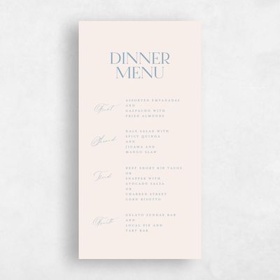 Blue Elegant Wedding Menu - Menton Classic