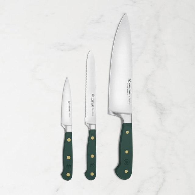 Wüsthof Classic Color Knives, Set of 3, Fresh Rosemary
