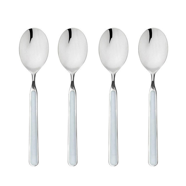 Fantasia Italian Stainless Steel Dessert Spoons, Set of 4 - Light Blue