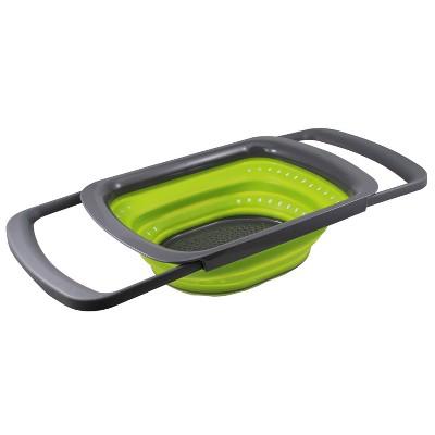 Squish 6qt Plastic Expandable Colander Green/Gray