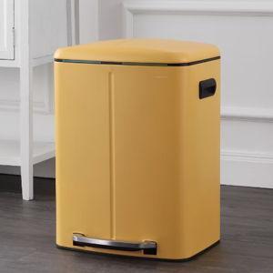 happimess Marco Rectangular 10.5-Gallon Double Bucket Trash Can | daffodil yellow