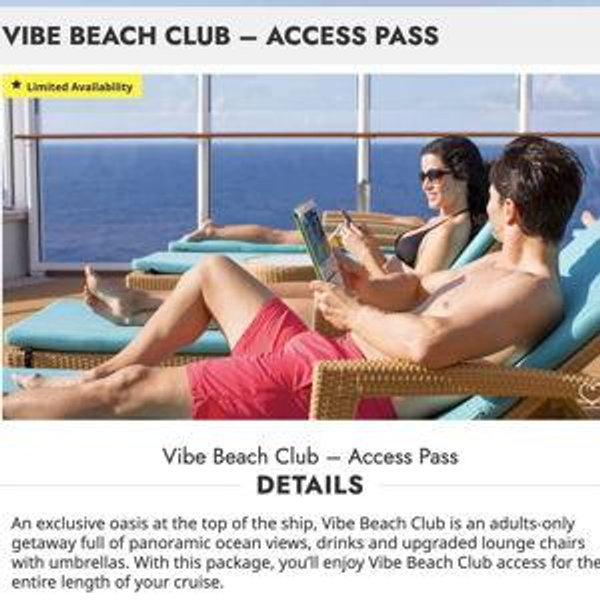 Vibe Beach Club Access Pass - Honeymoon