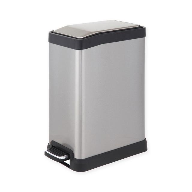 Testrite Rectangular 8 Liter Step Trash Can in Stainless Steel
