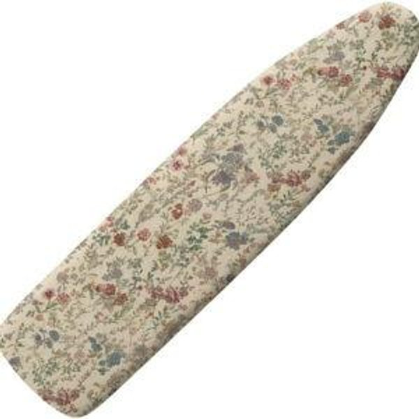 Retro Ditsy Floral Ironing Board Cover Beige Forest Flowers Standard Size 15" X 54" Ironing Board Cover, French Pastoral Style Easy to Clean and Wipe Machine Washable