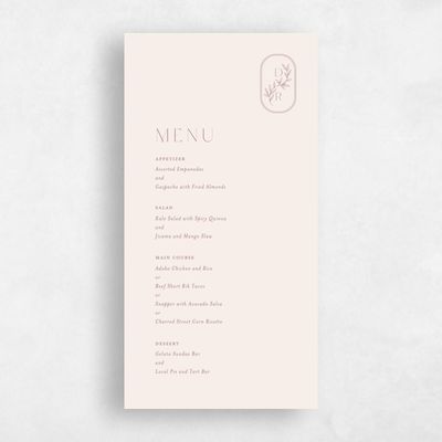 Linen, Beige Wedding Menu - Copan