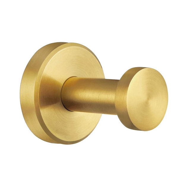 APLusee Brushed Dark Gold Towel Hook for Bathroom, 304 Stainless Steel Round Towel Hanger, Heavy Duty Wall Hook for Kitchen Garage Wall Mounted