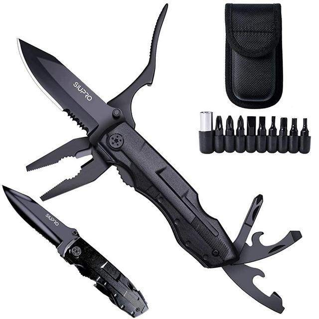 SIUPRO Multitool Pocket Kinfe Men, Fathers Day Gift from Daughter Son, Gifts for Dad Husband, Multi Tool Tactical Cool Gadgets, Multipurpose Folding Utility Plier, Survival Gear for Camping, Fishing
