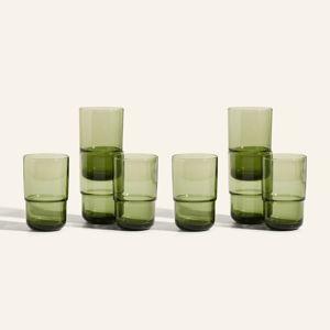 Tall Night + Day Glasses in Dawn, Set of 8