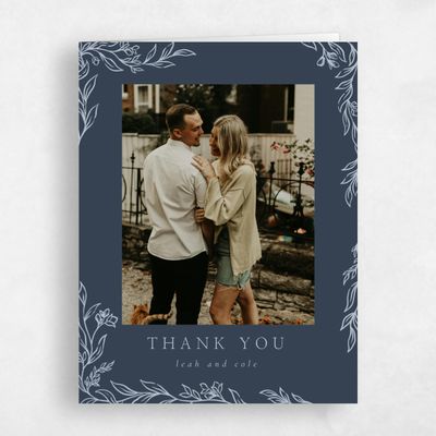 Grayed Navy, Blue Wedding Thank You - Fiora Photo