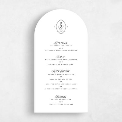 White Arch Wedding Menu - Kotor
