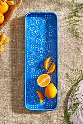 Patterned Enamel Rectangle Tray