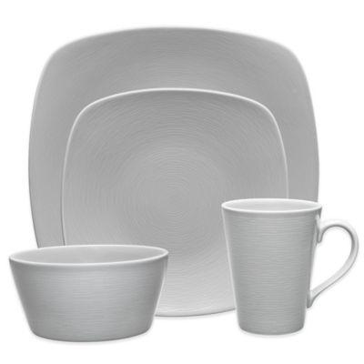 Noritake® Grey on Grey Swirl 4-Piece Square Place Setting