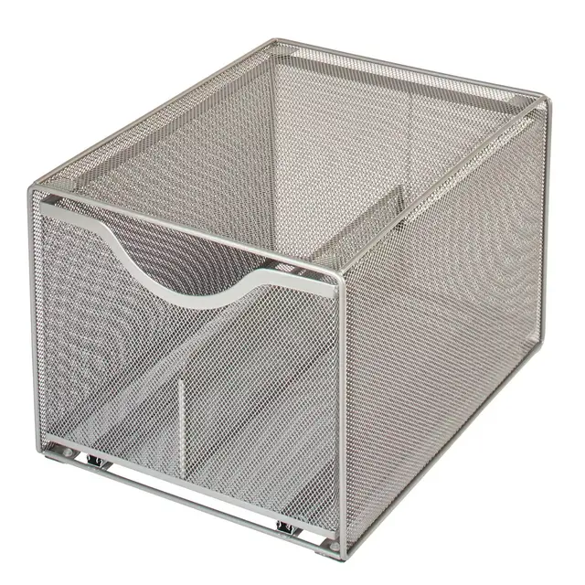 Squared Away™ Large Metal Mesh Stacking Drawer in Nickel