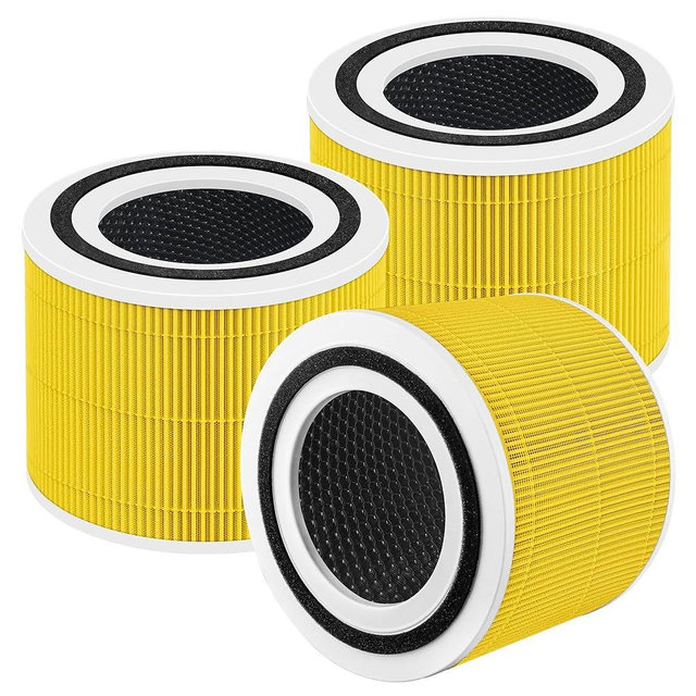 Core 300 Pet Care Replacement Filter for LEVOIT Core 300 and Core 300S Air Purifier, 3-in-1 H13 True HEPA Filter Replacement, Compared to Part # Core 300-RF-PA, 3 Pack, Yellow