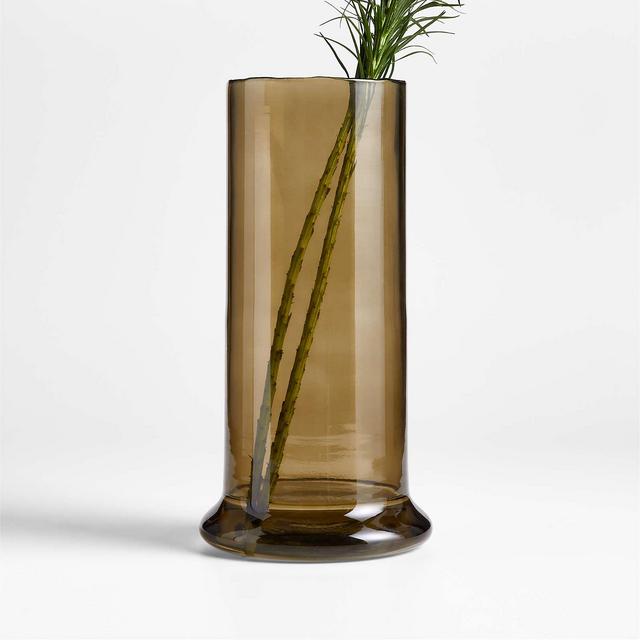 Tall Green Glass Vase 12"